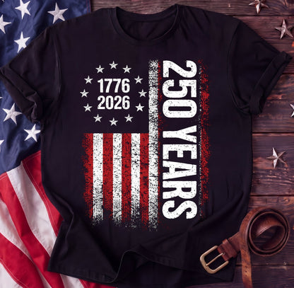 250 Years Betsy Ross Flag Tee — 1776–2026 Distressed Patriotic Shirt | Anniversary - TwoFiftyYears