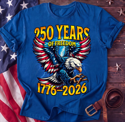 250 Years of Freedom — American Eagle Tee | 1776–2026 Patriotic Shirt - TwoFiftyYears
