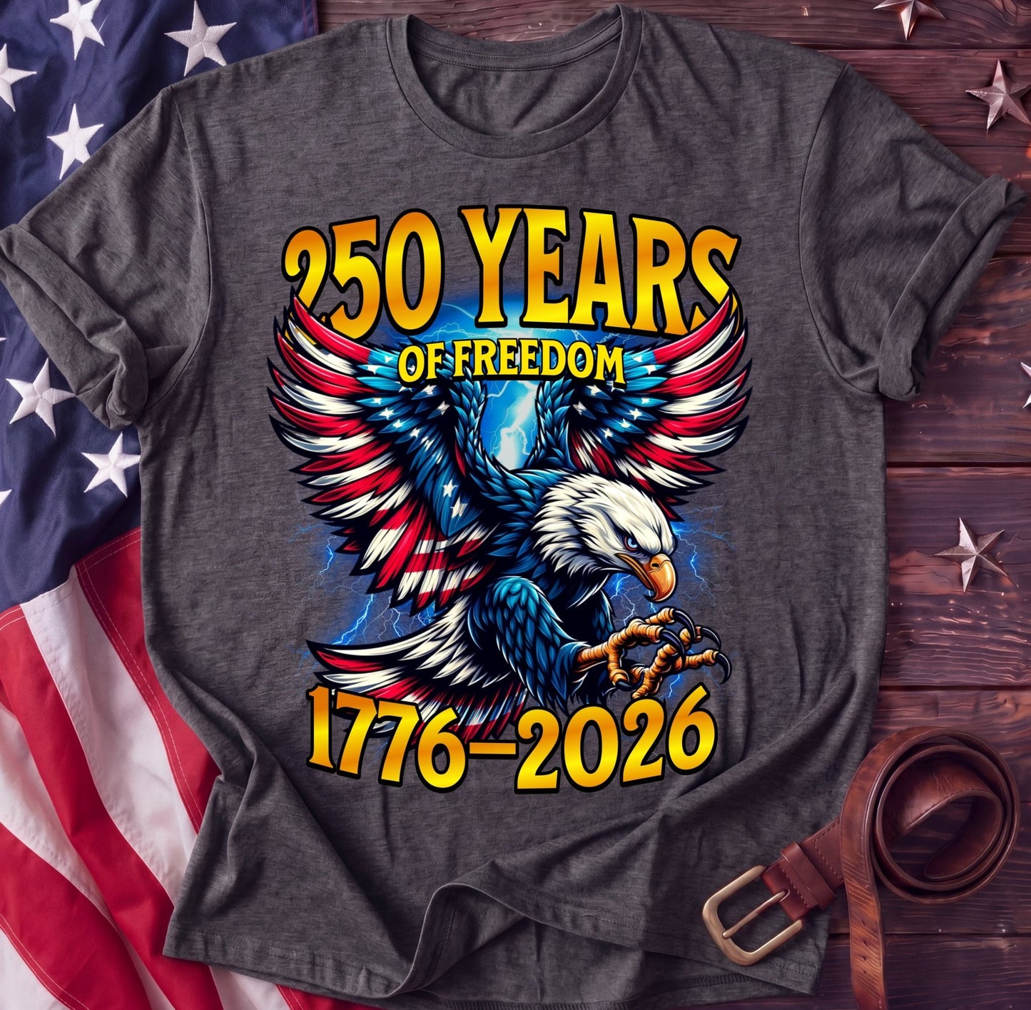 250 Years of Freedom — American Eagle Tee | 1776–2026 Patriotic Shirt - TwoFiftyYears