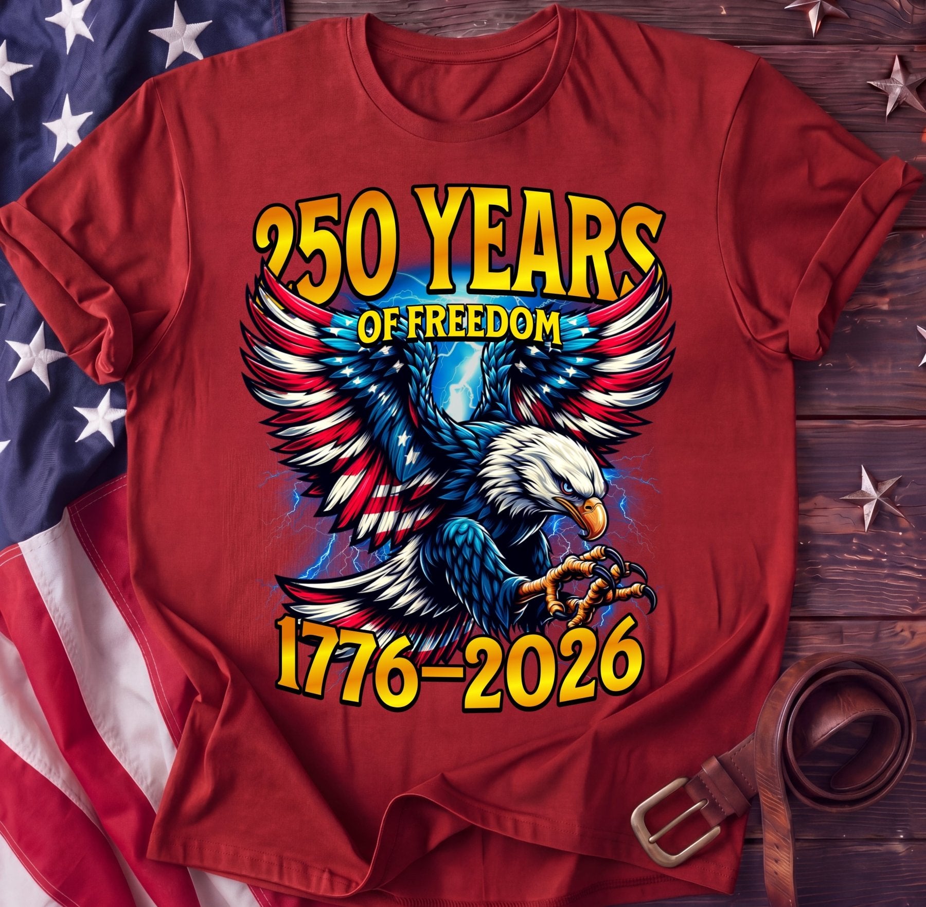 250 Years of Freedom — American Eagle Tee | 1776–2026 Patriotic Shirt - TwoFiftyYears