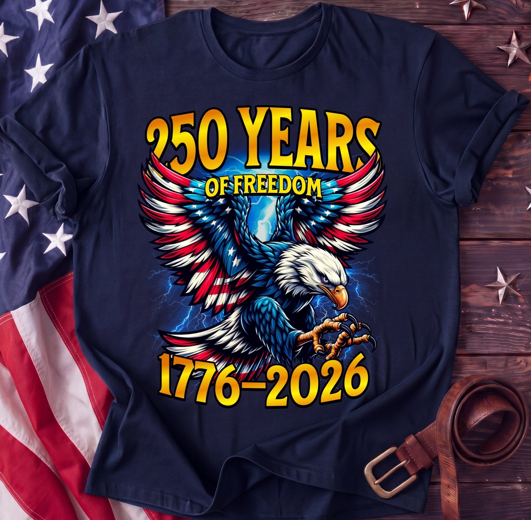 250 Years of Freedom — American Eagle Tee | 1776–2026 Patriotic Shirt - TwoFiftyYears